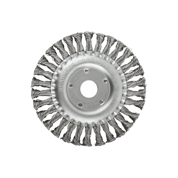 Корщетка "колесо", диаметр 22,2мм, стальная витая проволока 150мм (MOS) 38931М 